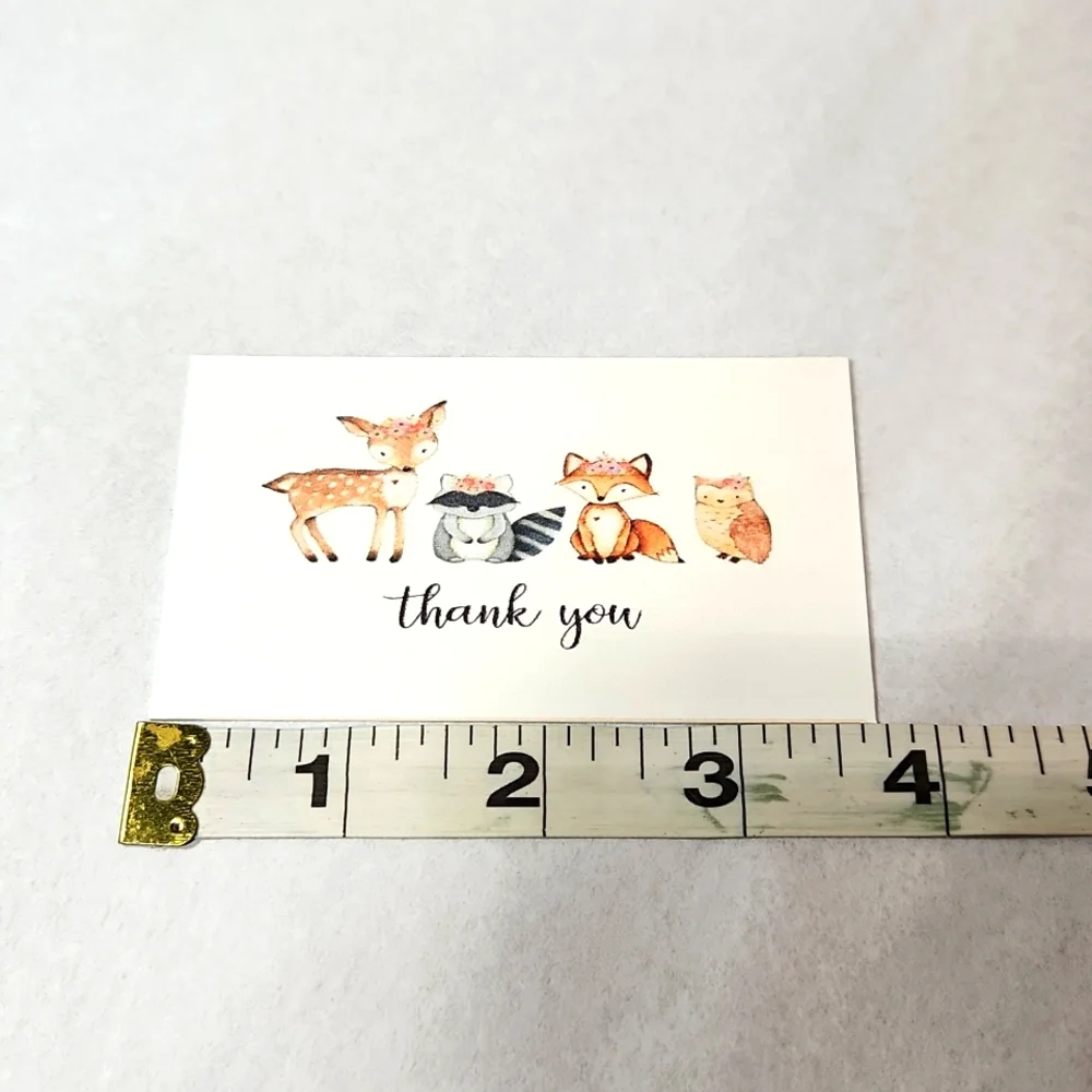 Woodland Critters Business Thank You Cards 50pk & 100 Owl Thank You Stickers